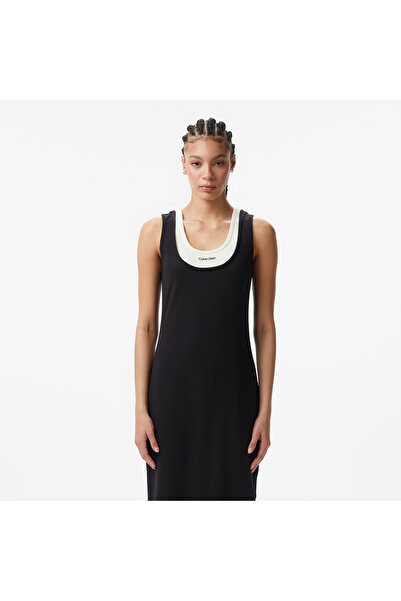 Calvin Klein Interlock Midi Kadın Siyah Elbise