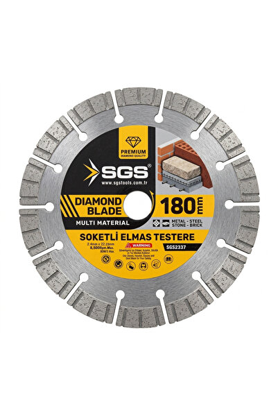 SGS SGS2337 SOKETLİ ELMAS TESTERE MULTİ MATERİAL (180MM ) (BETON,TAŞ TUĞLA, M...