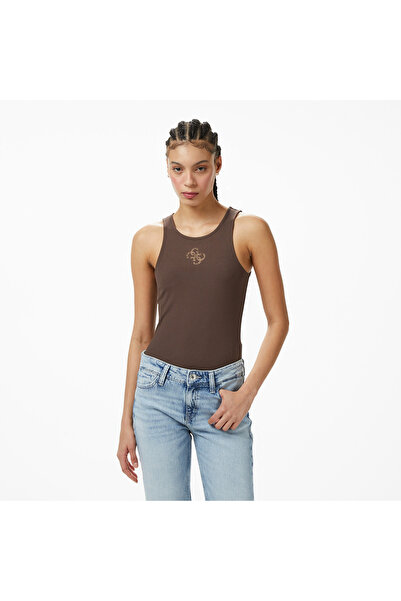 Guess Round Kadın Kahverengi T-Shirt