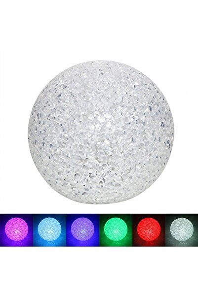 Bundeba Led Işıklı Kırılmaz Kristal Top Dekoratif Gece Lambası 6.5 Cm Çap