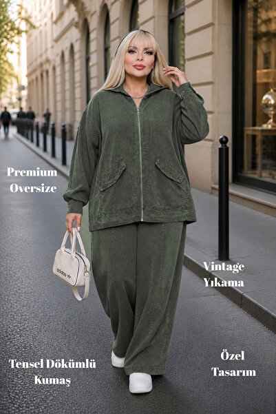 CEDY DENIM -Tensel Kumaş Dökümlü Takım – Oversize Rahat Kesim Premium Günlük ...