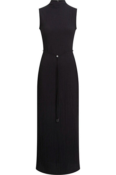 Calvin Klein CRINKLE JERSEY ANKLE, BEH Siyah Kadın Elbise-Etek