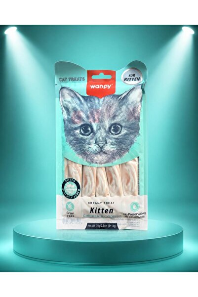 Wanpy Kedi Ödül Maması Kitten Kremalı Tavuklu & Morina Balıklı 70g Yavru Kedi...