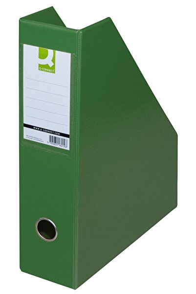 Q-Connect Suport reviste, carton plastifiat PVC, latime 76mm, - verde