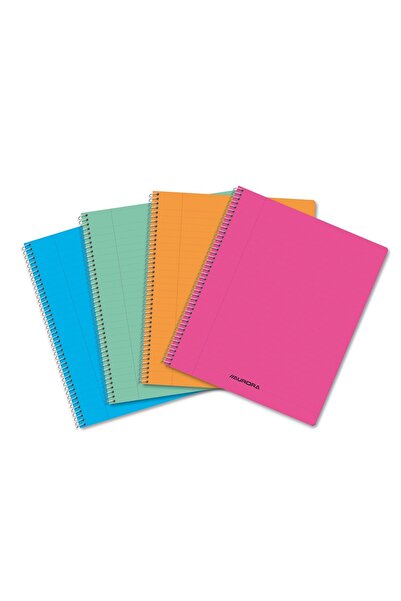 Aurora Caiet cu spirala, A5, 60 file - 80gsm, coperta PP transparent color, -...