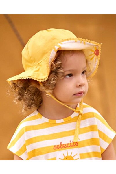 MAYORAL Baby Girl Reversible Hat 44-50 cm Yellow