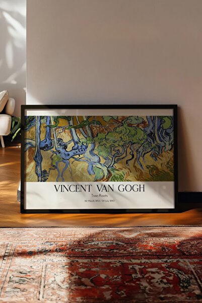 Postifull Vincent Van Gogh - Tree-Roots, Siyah Çerçeveli Tablo, Sanat Serisi ...