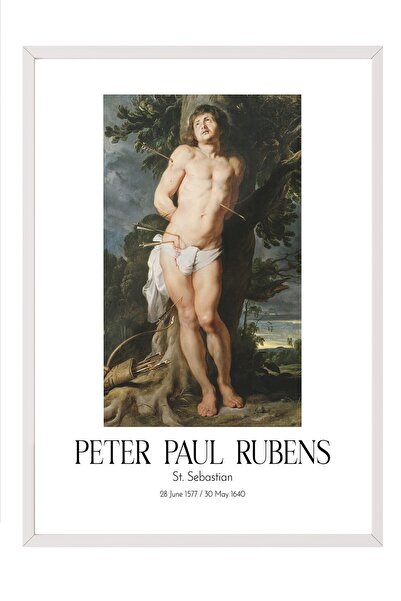 Postifull Peter Paul Rubens - Sveti Sebastijan, slika u belom okviru, umetnič...