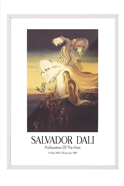 Postifull Salvador Dali - Profanacija hostije, slika u belom okviru, umetničk...