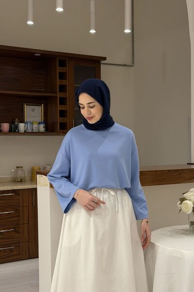 Faya Boutique Blue Osyho Fabric Blouse