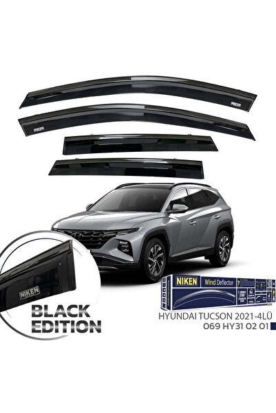 Niken Hyundai Tucson Cam Rüzgarlığı Siyah Kromlu 2021- 4'Lü