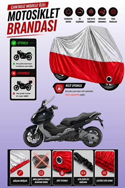 Cemku Twin غطاء محرك متوافق مع سيارة BMW C 600 Sport باللون الرمادي من الأعلى...