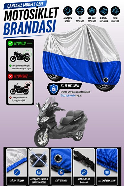 Cemku Twin Top Gray - Bottom Blue Piaggio X9 200 Compatible Engine Cover, Rea...