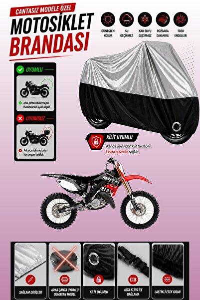 Cemku Twin غطاء محرك متوافق مع هوندا CR 250 باللون الرمادي من الأعلى والأسود ...