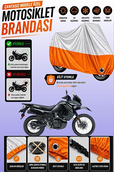 Cemku Twin غطاء محرك متوافق مع دراجة كاواساكي KLR 650 باللون الرمادي من الأعل...