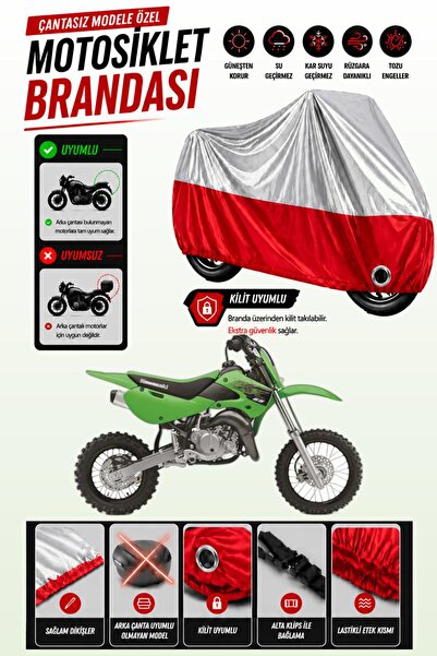 Cemku Twin غطاء محرك متوافق مع كاواساكي KX 65 باللون الرمادي من الأعلى والأحم...