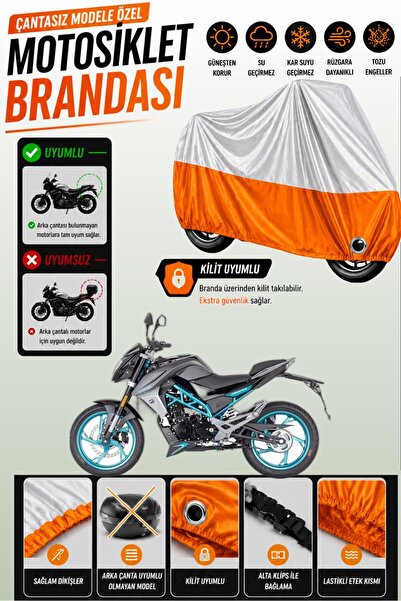 Cemku Twin غطاء محرك متوافق مع CFmoto 150NK باللون الرمادي من الأعلى والبرتقا...