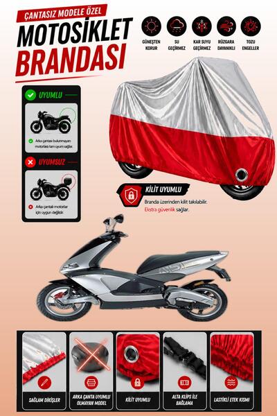 Cemku Twin غطاء محرك متوافق مع Aprilia Area 51 باللون الرمادي من الأعلى والأح...