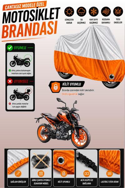 Cemku Twin Top Gray - Bottom Orange Ktm 200 Duke Compatible Engine Cover, Rea...
