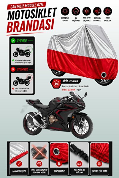 Cemku Twin غطاء محرك متوافق مع هوندا CBR 500R باللون الرمادي من الأعلى والأحم...