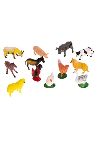 Stuniko ® Set de 12 figurine cu animale de fermă, Jucării educative pentru co...
