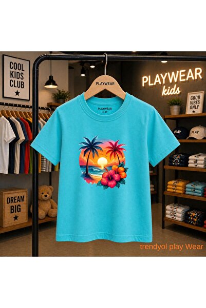 playwear 2026 New Season Printed 100% Children's Unisex T-Shirt 5 6 -7 8-9 10...