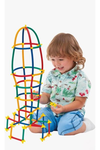 Tıfıl Toys مجموعة أدوات بناء تعليمية من 300 قطعة من أعواد الخيزران - لعبة بناء مكعبات لتنمية الذكاء