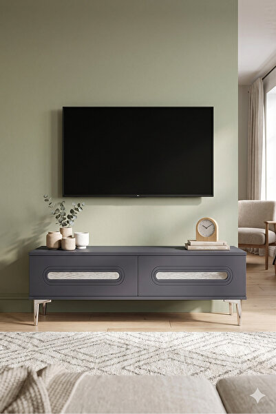 YUMEDİ DESİGN TSA1220AS - ETHEMA TV STAND , TV SEHPASI 120CM ANTRASİT-SİLVER