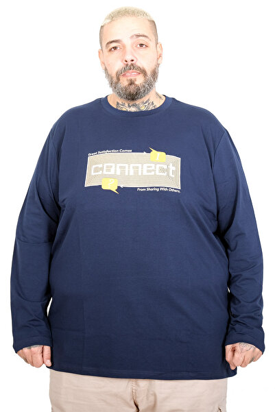 ModeXL Tricou pentru bărbați Mode XL, mărime mare, cu gât turnat, 26104 INDIGO