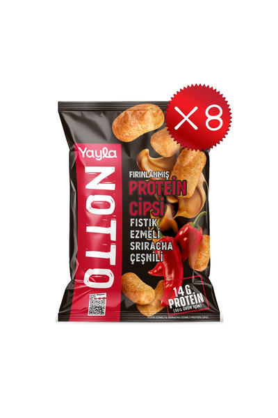 Yayla Notto Fıstık Ezmeli ve Sriracha Çeşnili Protein Cipsi 50 g x8