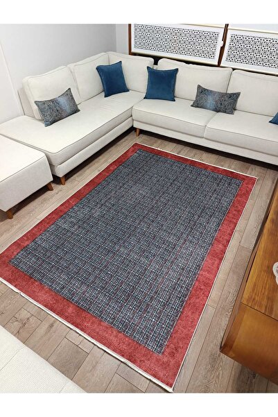 ALLGELSİN Zrh Washable Non-Slip Base Digital Printing Carpet Living Room Kitc...