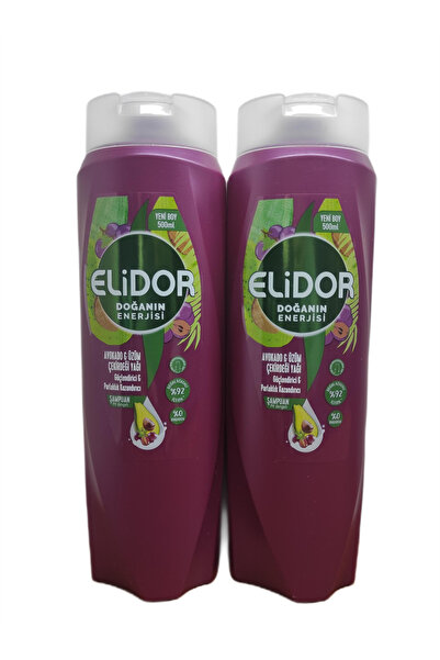 Elidor AVAKADO & ÜZÜM ÇEKİRDEĞİ YAĞI ŞAMPUAN 500 ML x 2 ADET