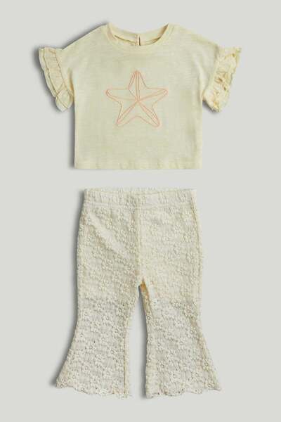 MOTHERCARE Cream T-Shirt and Leggings Outfit