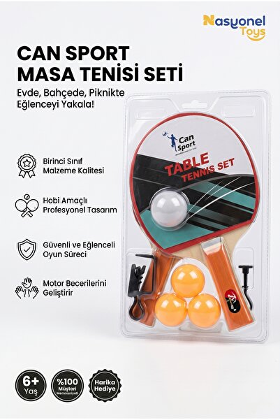 NASYONEL TOYS Can Sport Masa Tenisi Seti - 2 Raket, 3 Top ve File Dahil Eğlen...