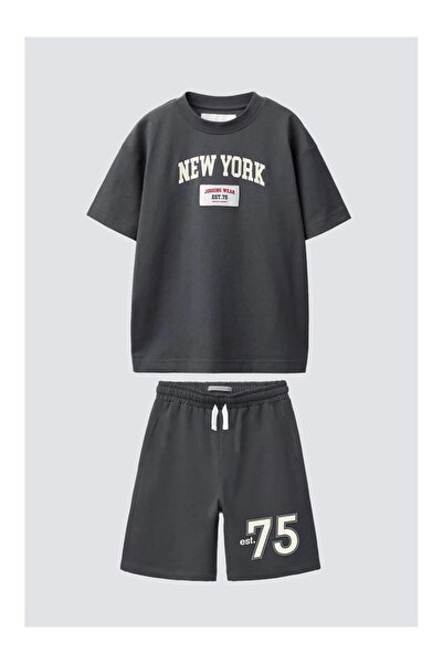 kidstalya New York Gray Boys' Shorts Set