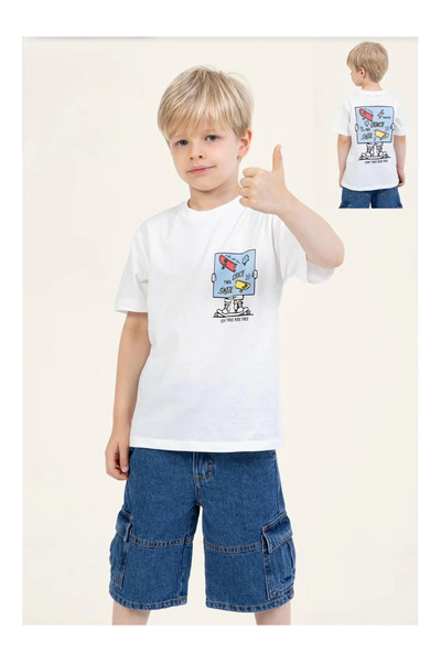 kidstalya تيشيرت للأولاد مطبوع عليه كايكاي