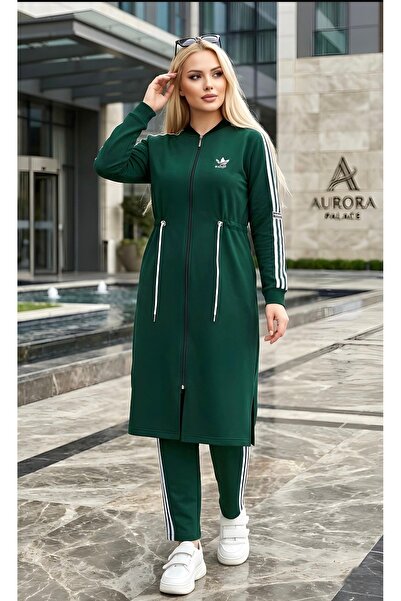 lamaro Hijab Sweatshirt Set, Long Sports Set, Women's Black Set, Drawstring S...