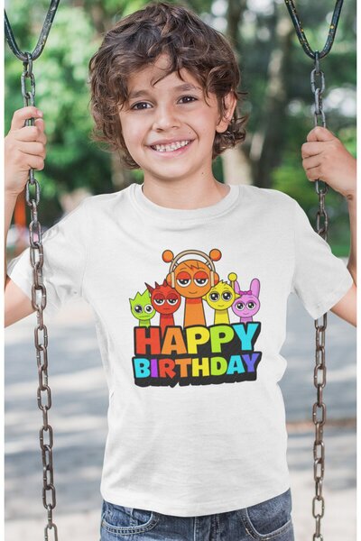 SEVBANO Tricou pentru copii cu desene animate, imprimat cu tematica Ziua de N...