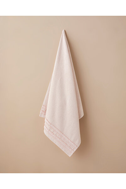English Home Soft Ruffle Pamuk Banyo Havlusu 70x140 cm Pudra
