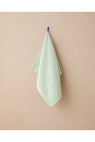 English Home Zigzag Pamuk Yüz Havlusu 50x70 cm Limon Yeşili