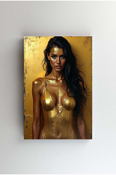 Efect Canvas Tablou Canvas - Privire seducatoare in aur