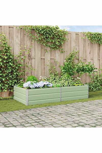 vidaxl Jardiniera Verde pastel 195 x 100 x 45 cm Otel Galvanizat