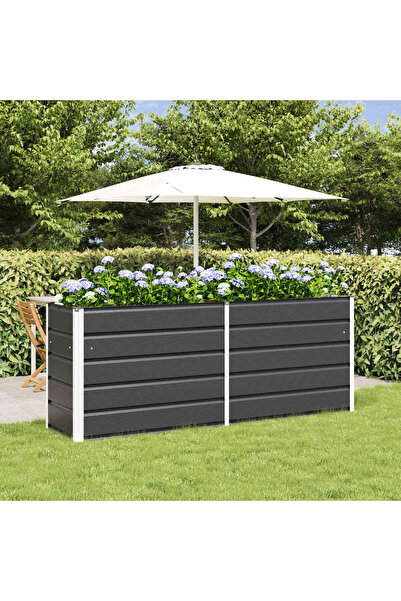 vidaxl Jardiniera Antracit 195 x 50 x 75 cm Otel Galvanizat
