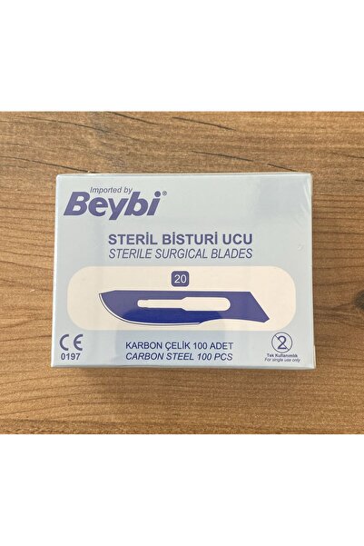Beybi OPERASYON KESİM UCU NO: 20 (steril) (100 ADET) PASLANMAZ ÇELİK