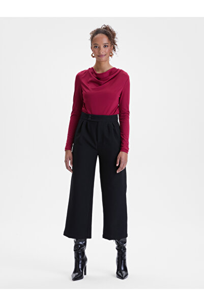 ORSAY Pantaloni negri de damă cu picior larg