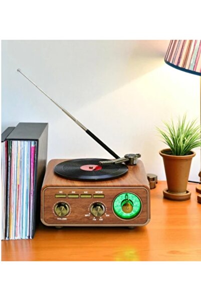 ErginGroup MD-1217Bt Müzik Plak Fm USB MP3 Player Kablosuz Hoparlör Bluetooth...