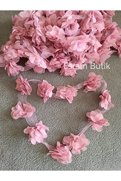 Esram Butik Pudra Lazer Kesim Gül Süsleme Paketleme Malzemesi Organze Kumaş Y...