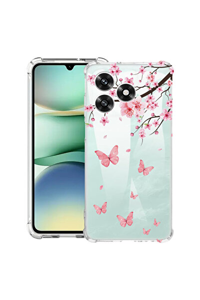 bestcase Husă Antișoc pentru Honor 400 Lite, Floare de cireș roz și fluturi, ...