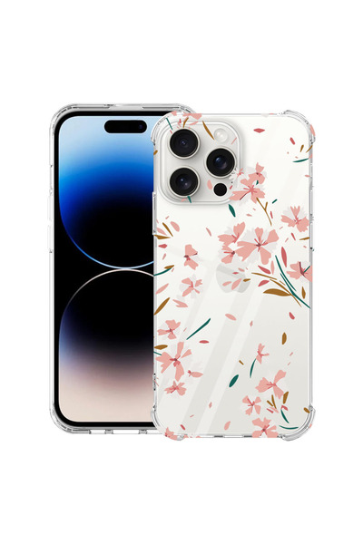 bestcase Husă Antișoc pentru Apple iPhone 15 Pro, Florală - Roz Pastel, 19168...