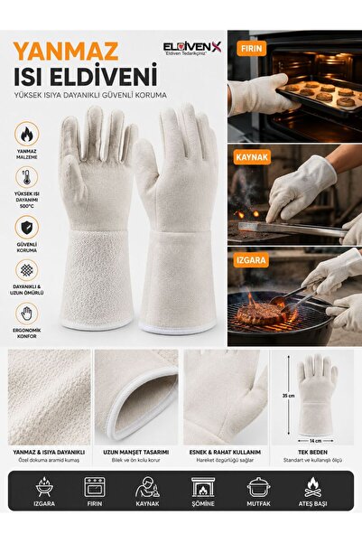 Medicalx Heat Resistant Fireproof Gloves - Baker Gloves, Fireproof Gloves for...